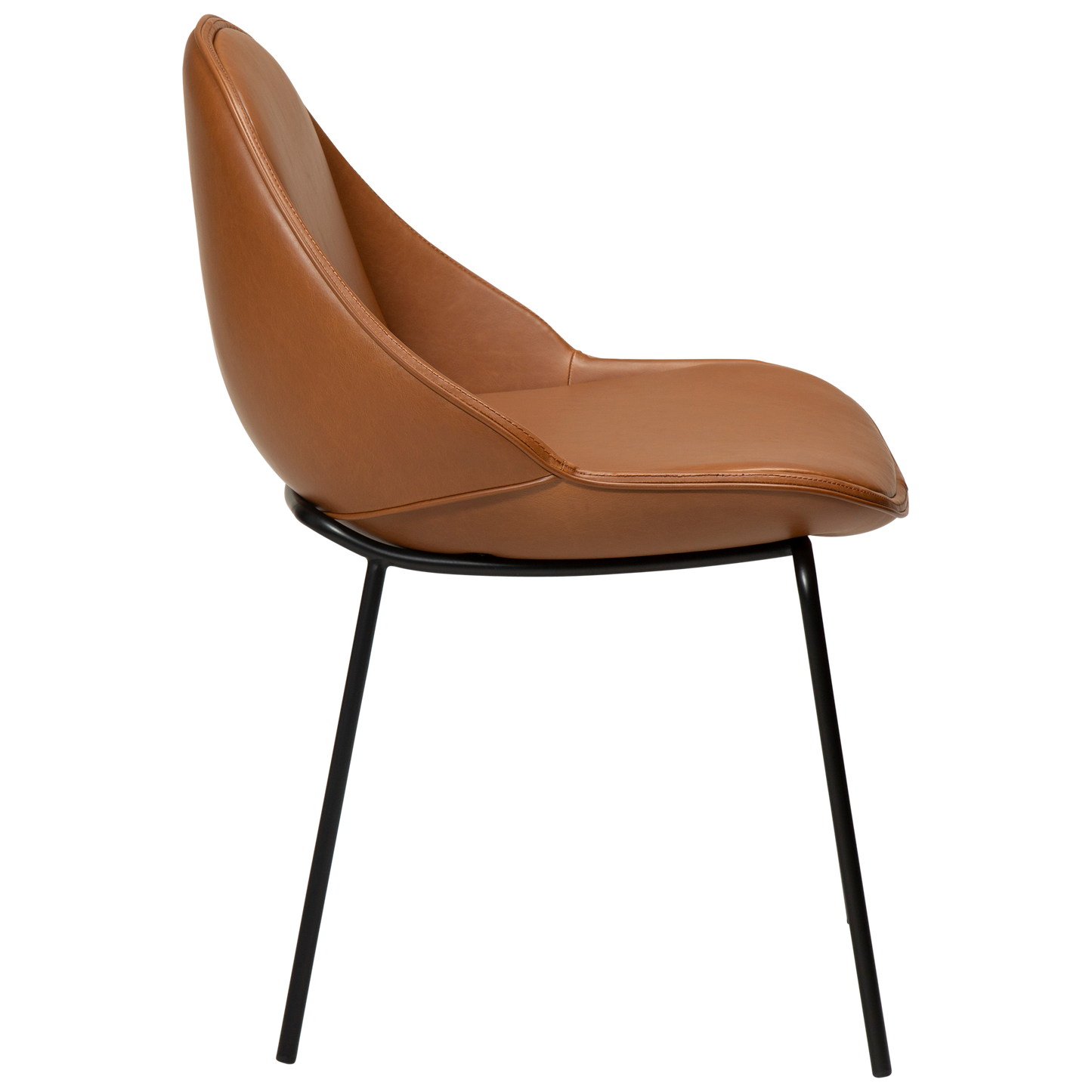 2 stk. ARCH Spisebordsstol brun kunstlæder, sort metal