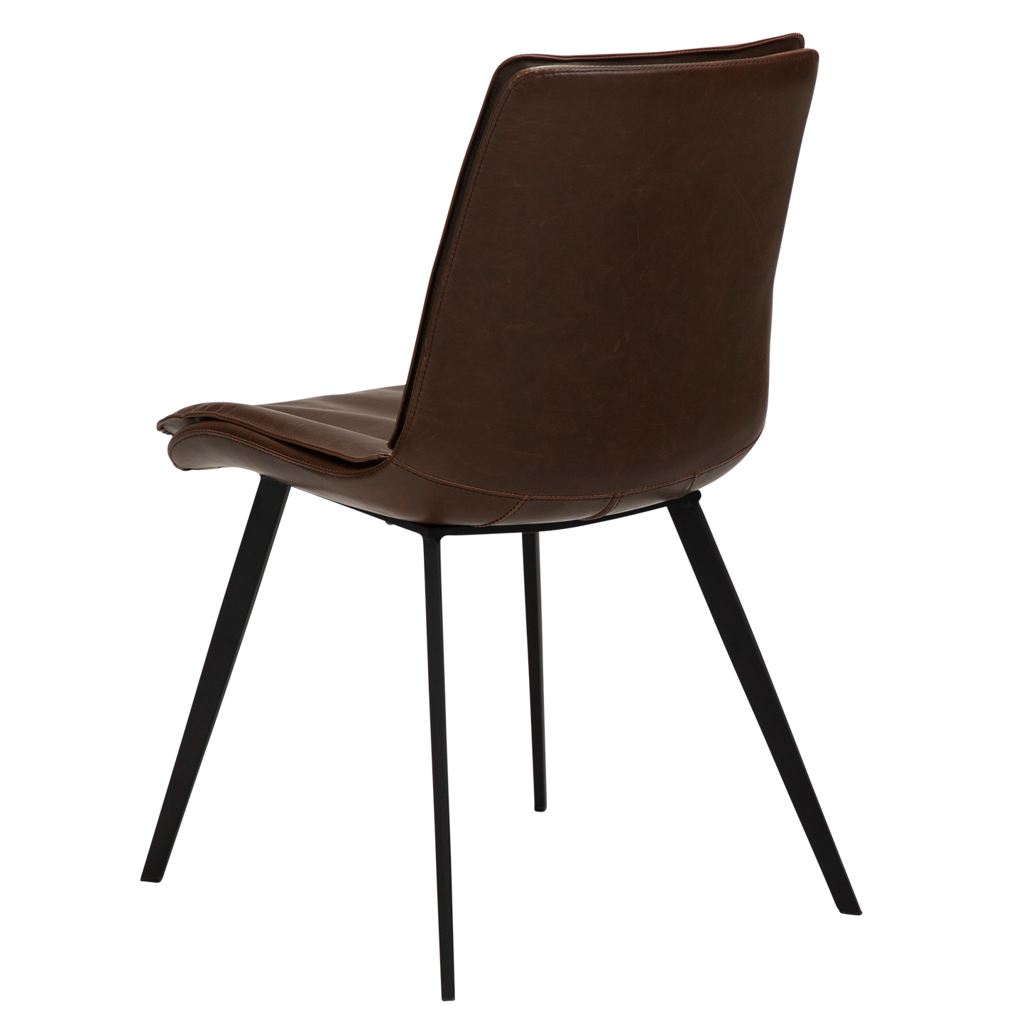 2 stk. FIERCE Stol brun kunstlæder, sort metal