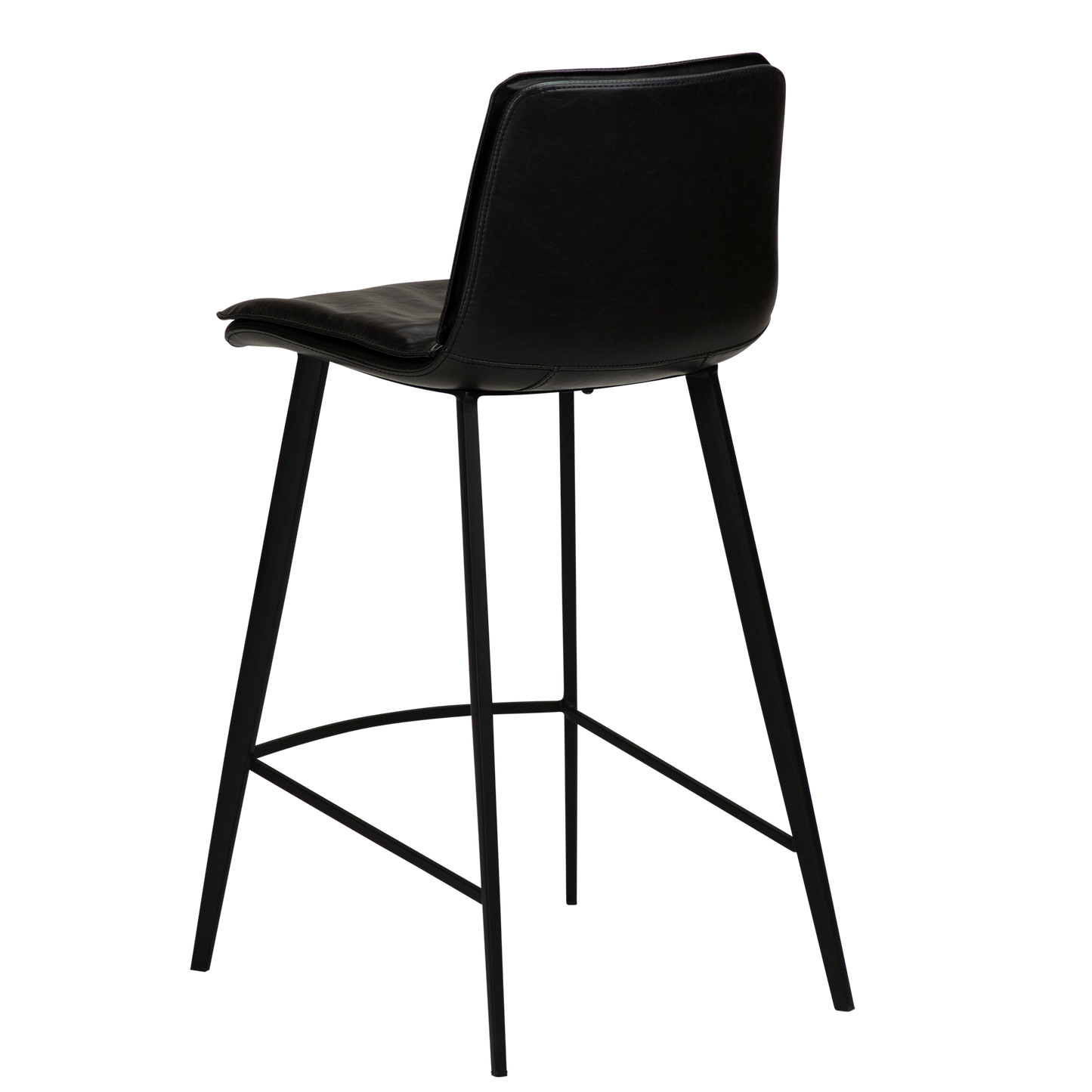 2 stk. FIERCE Counter Barstol sort kunstlæder, sort metal