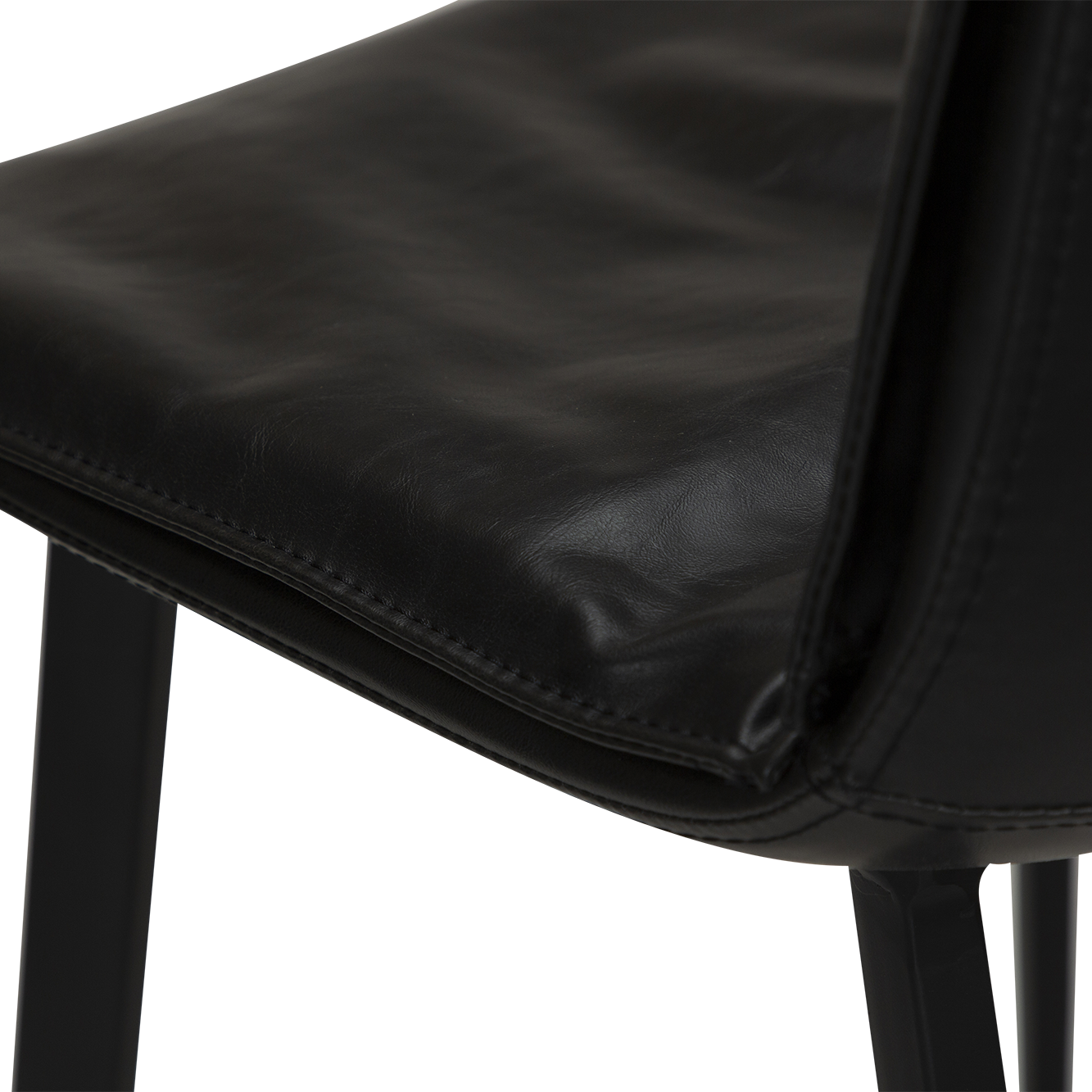 2 stk. FIERCE Counter Barstol sort kunstlæder, sort metal
