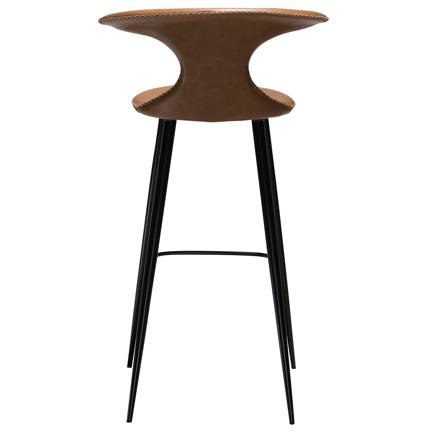 2 stk. FLAIR Barstole, lys brun kunstlæder, sorte metal ben.