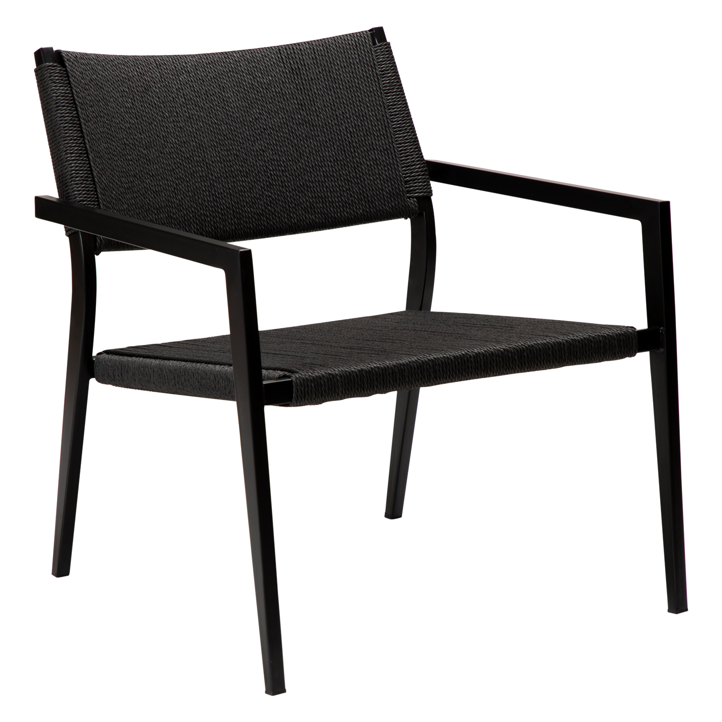 2 stk. LOOP Loungestole, sort snor, sorte metal ben.