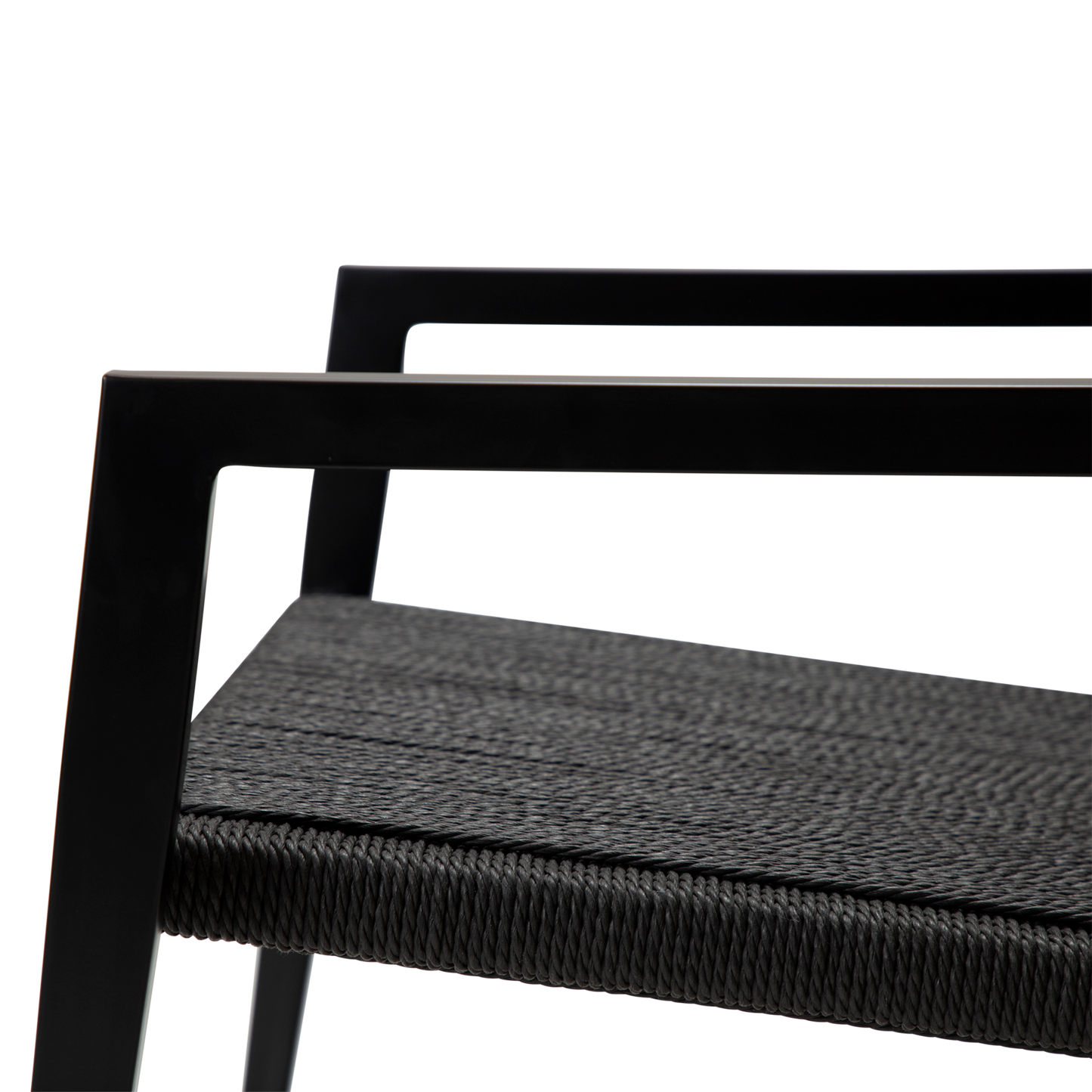 2 stk. LOOP Loungestole, sort snor, sorte metal ben.