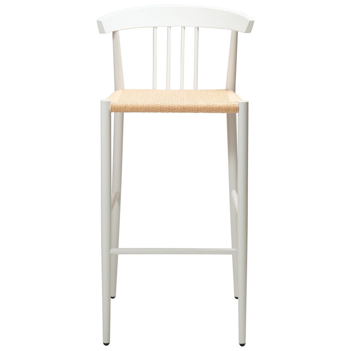 2 stk. SAVA Barstole, beige snor, hvid metal ben.