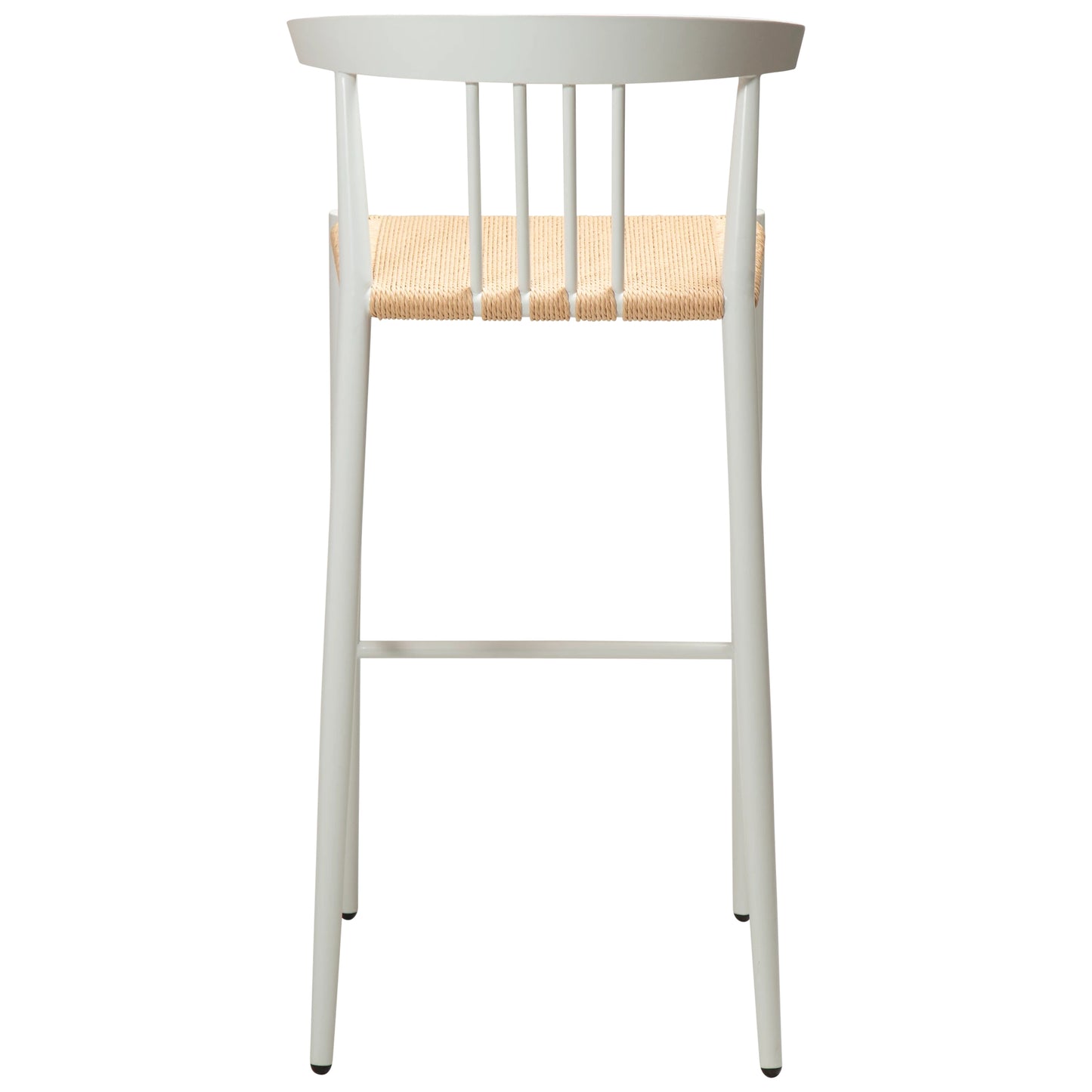 2 stk. SAVA Barstole, beige snor, hvid metal ben.