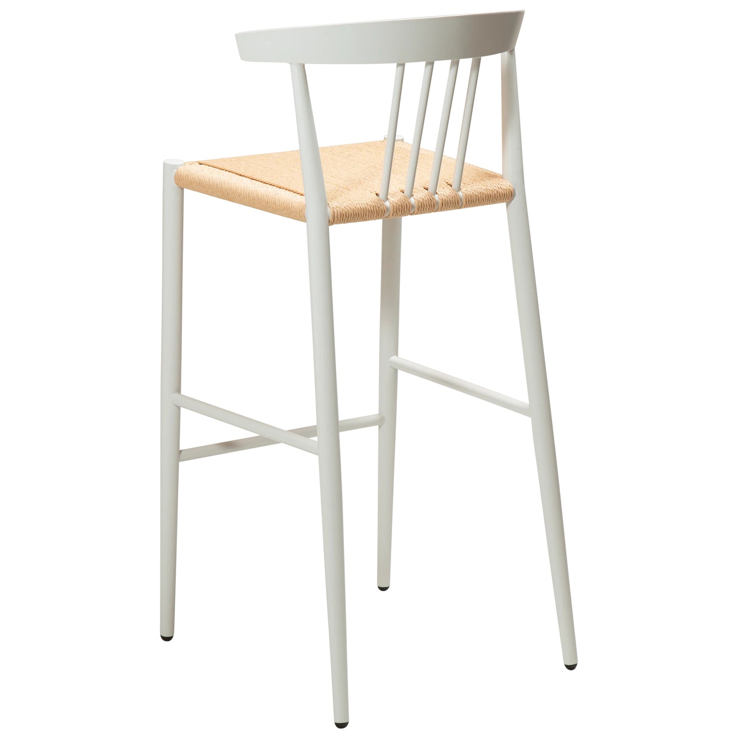 2 stk. SAVA Barstole, beige snor, hvid metal ben.