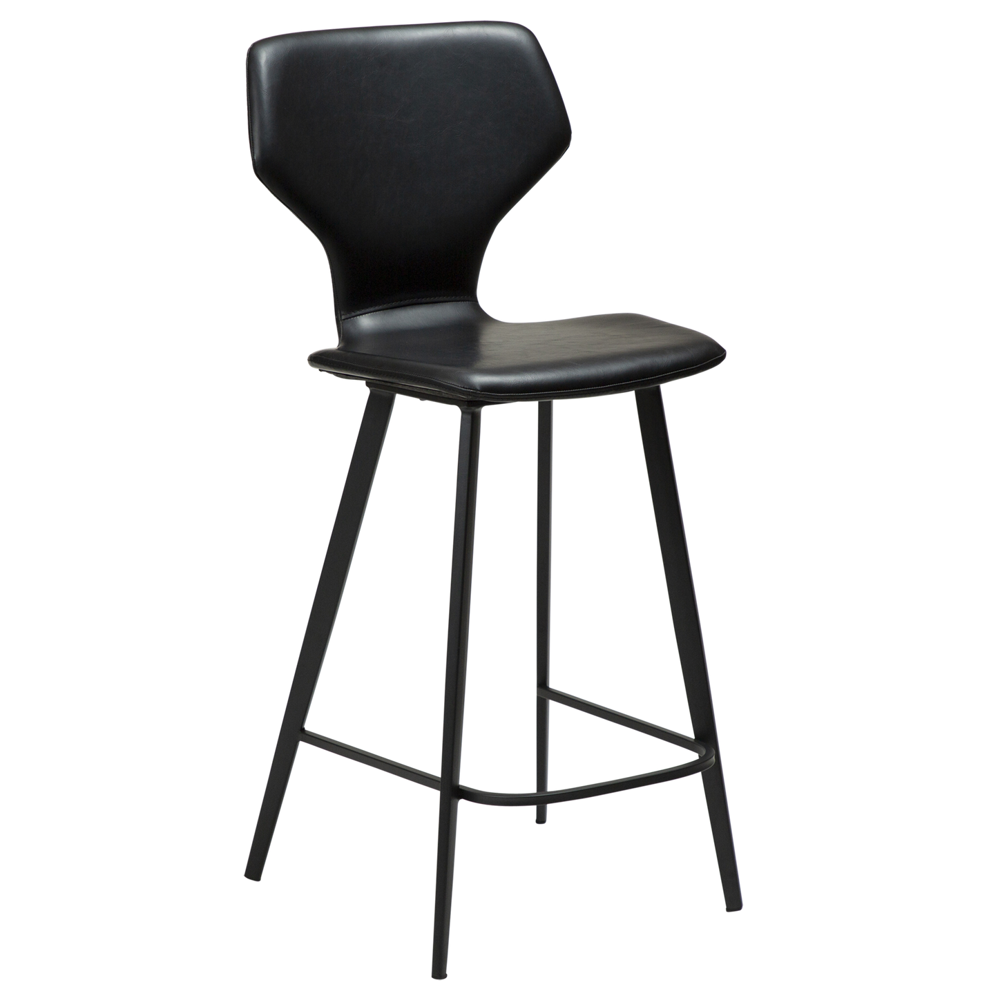 2 stk. S.I.T Counter Barstol, sort kunstlæder, sorte metal ben.