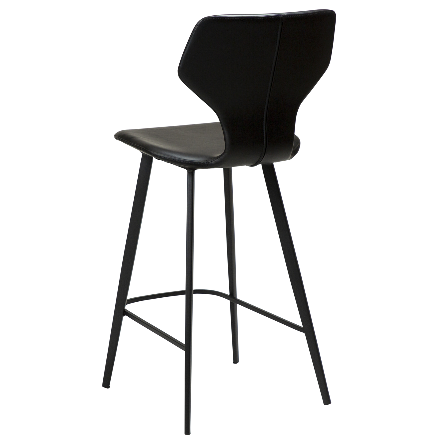 2 stk. S.I.T Counter Barstol, sort kunstlæder, sorte metal ben.