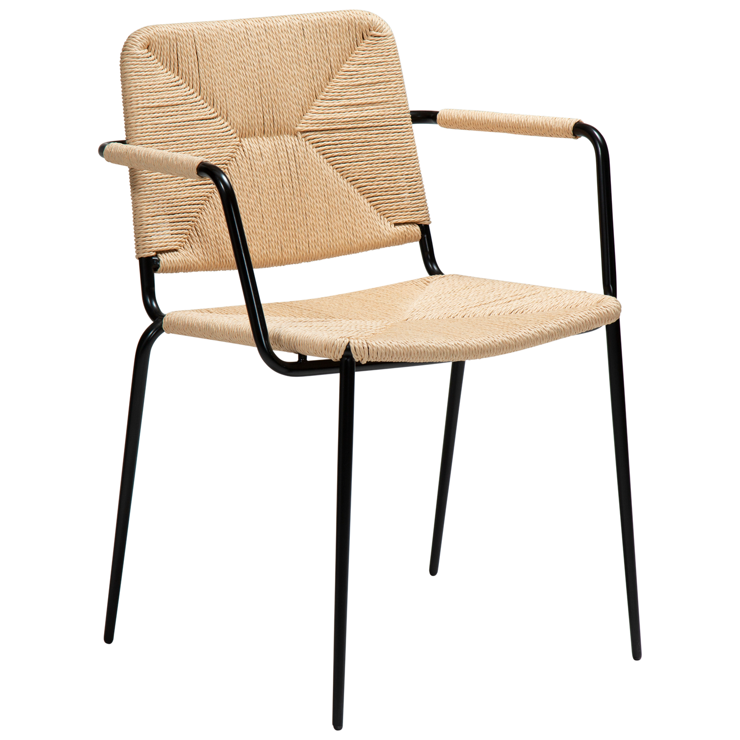 2 stk. STILETTO Stol, natur snor, sort metal