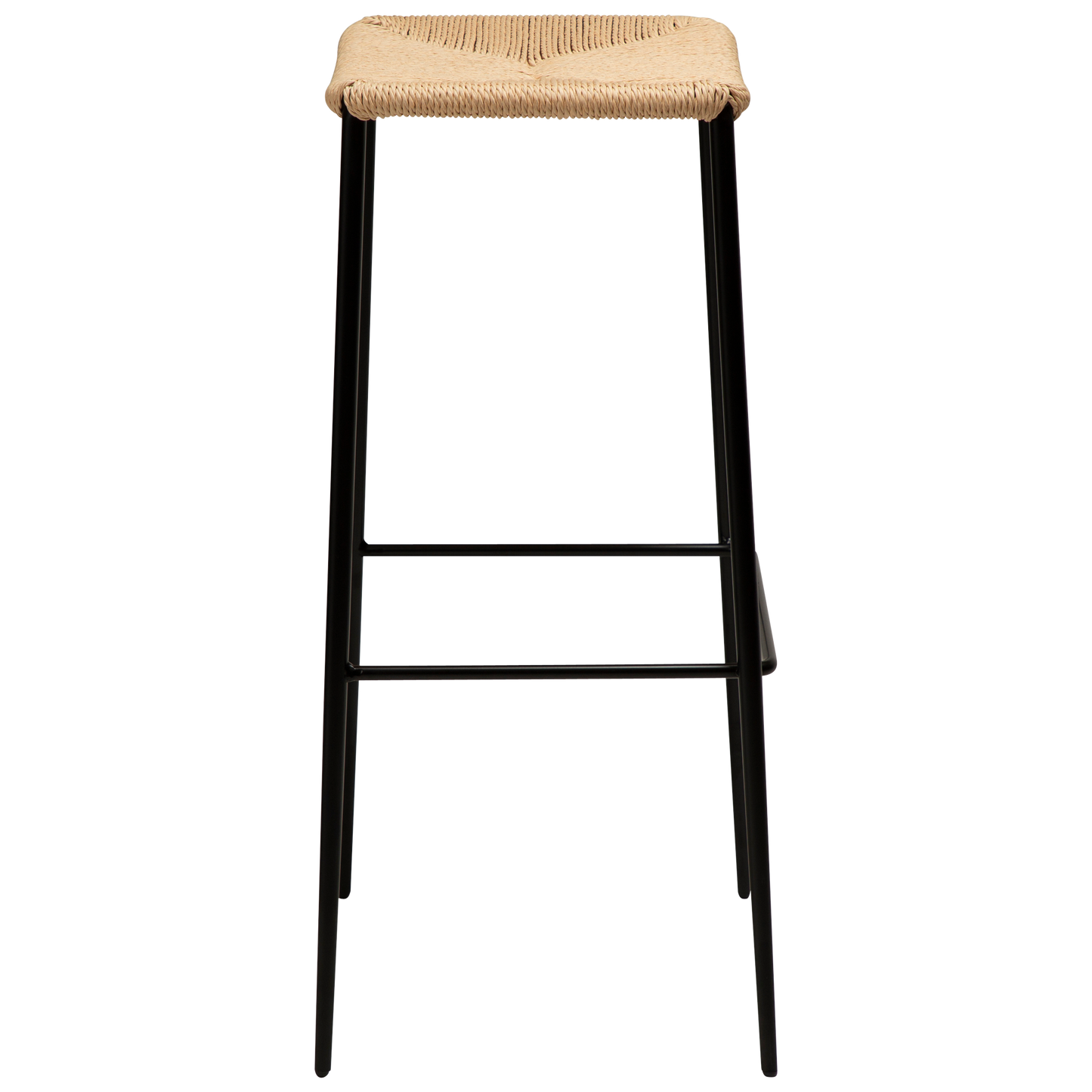 2 stk. STILETTO Barstol natur snor sæde, sort metal