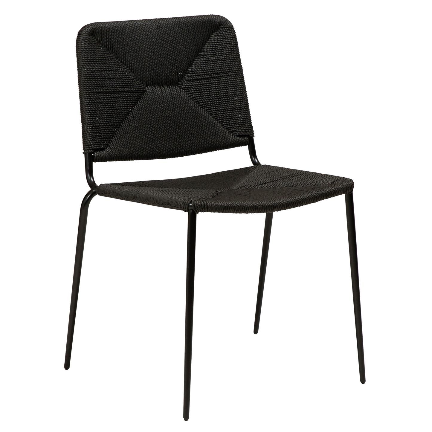 2 stk. STILETTO Stol, sort snor, sorte metal ben.