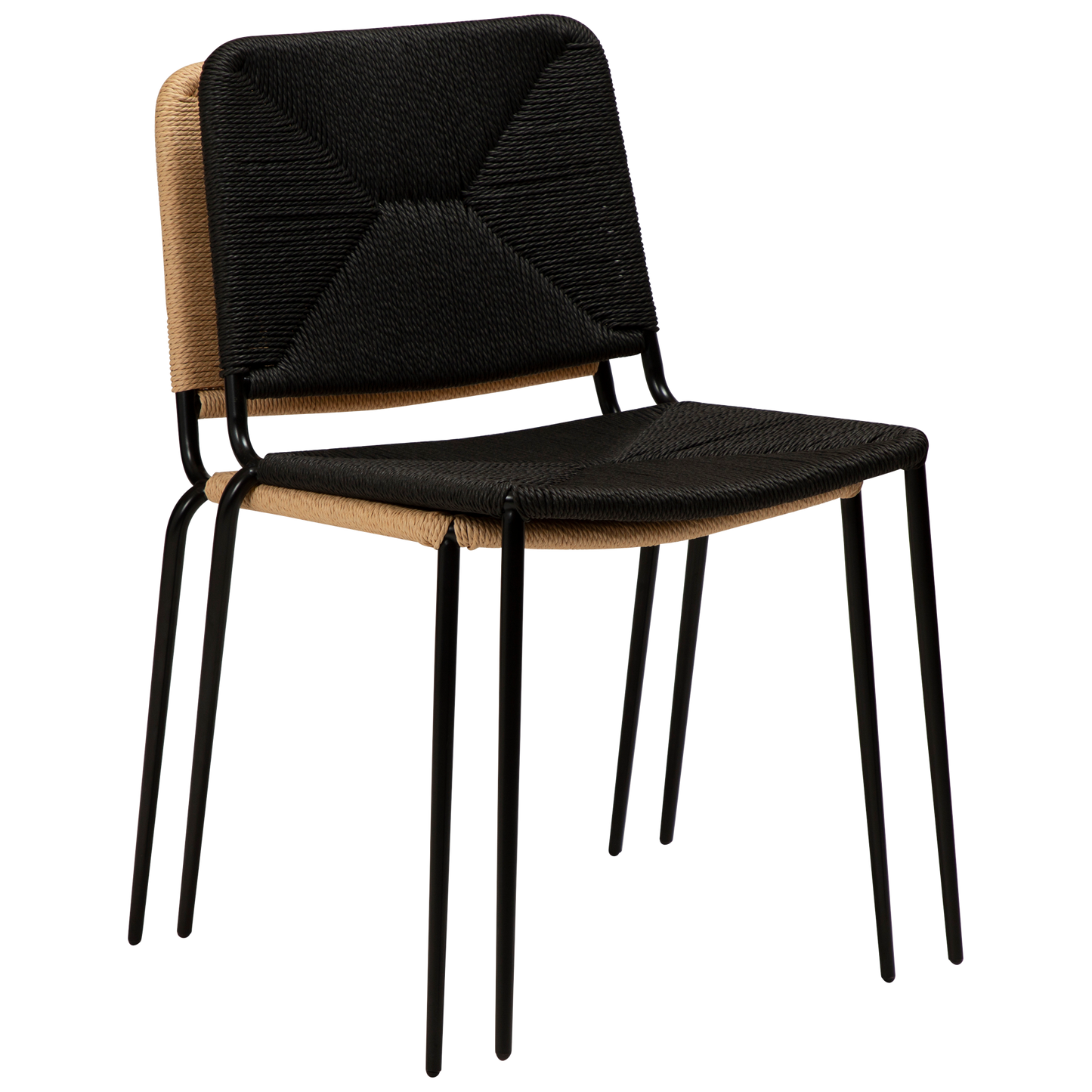 2 stk. STILETTO Stol, sort snor, sorte metal ben.