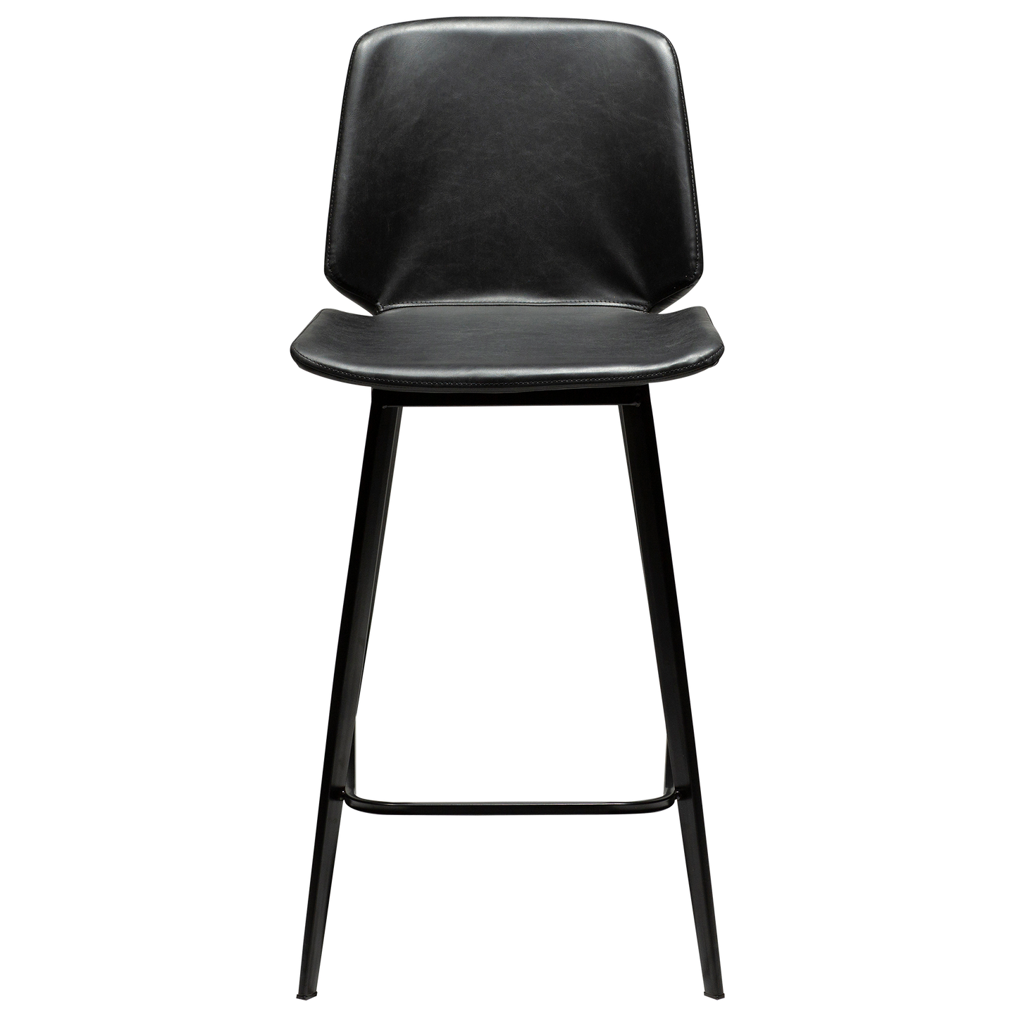 2 stk. SWING Counter Barstol, sort kunstlæder, sorte metal ben.