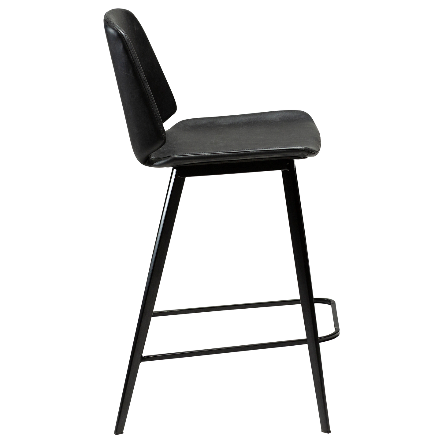 2 stk. SWING Counter Barstol, sort kunstlæder, sorte metal ben.