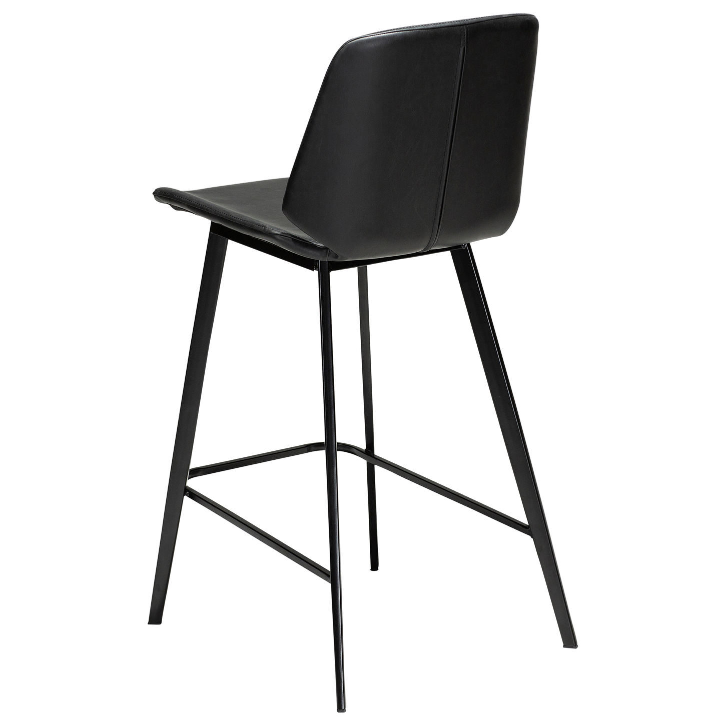 2 stk. SWING Counter Barstol, sort kunstlæder, sorte metal ben.
