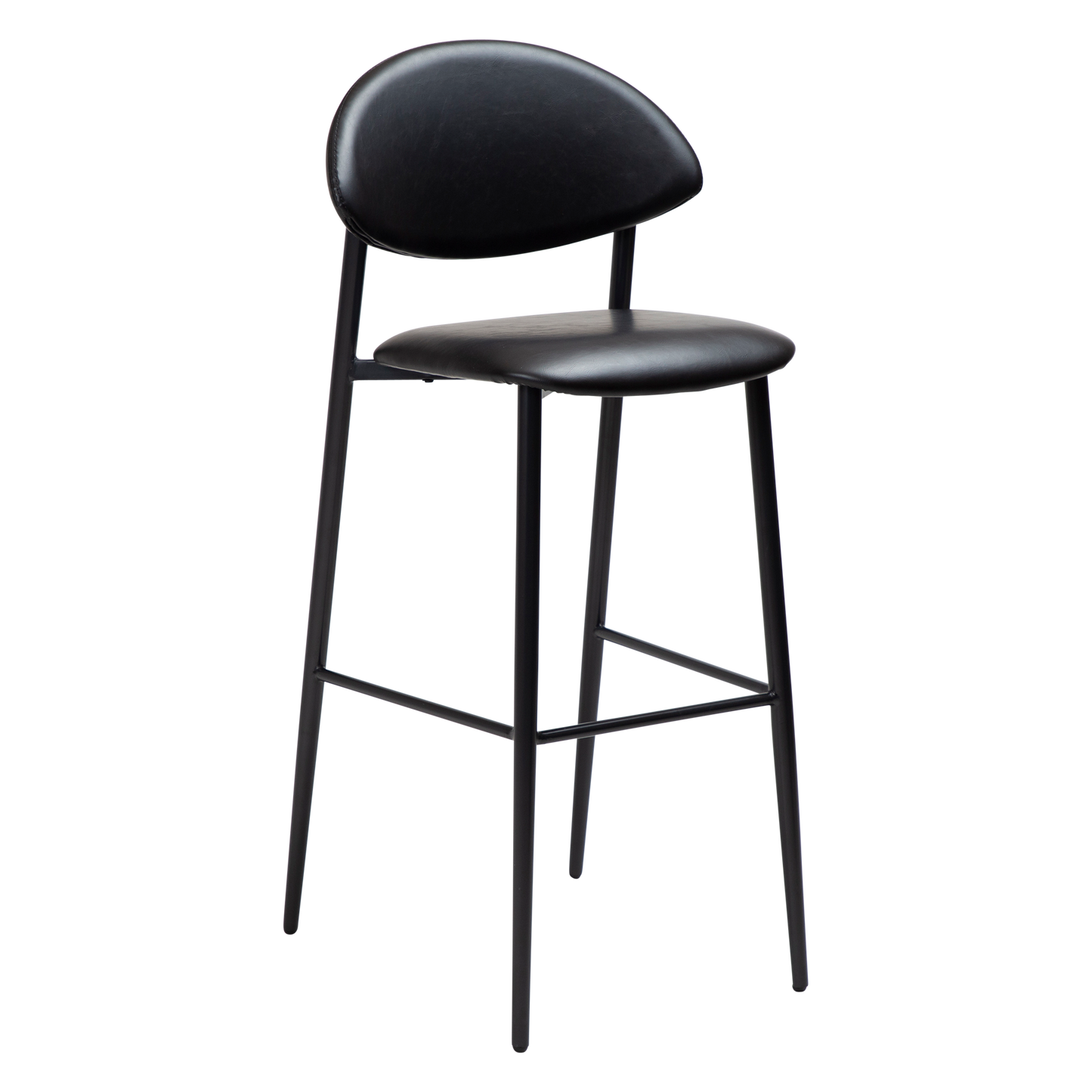 2 stk. TUSH Barstole, sort kunstlæder, sorte metal ben.