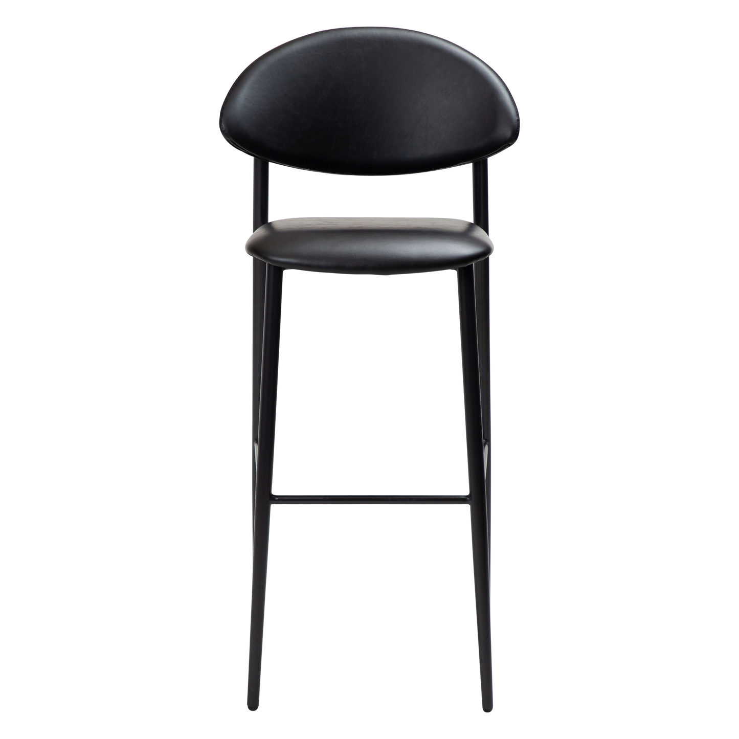2 stk. TUSH Barstole, sort kunstlæder, sorte metal ben.