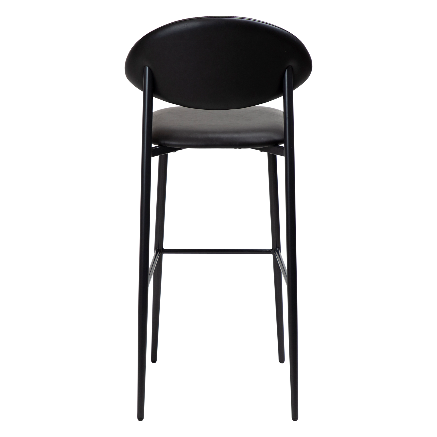 2 stk. TUSH Barstole, sort kunstlæder, sorte metal ben.